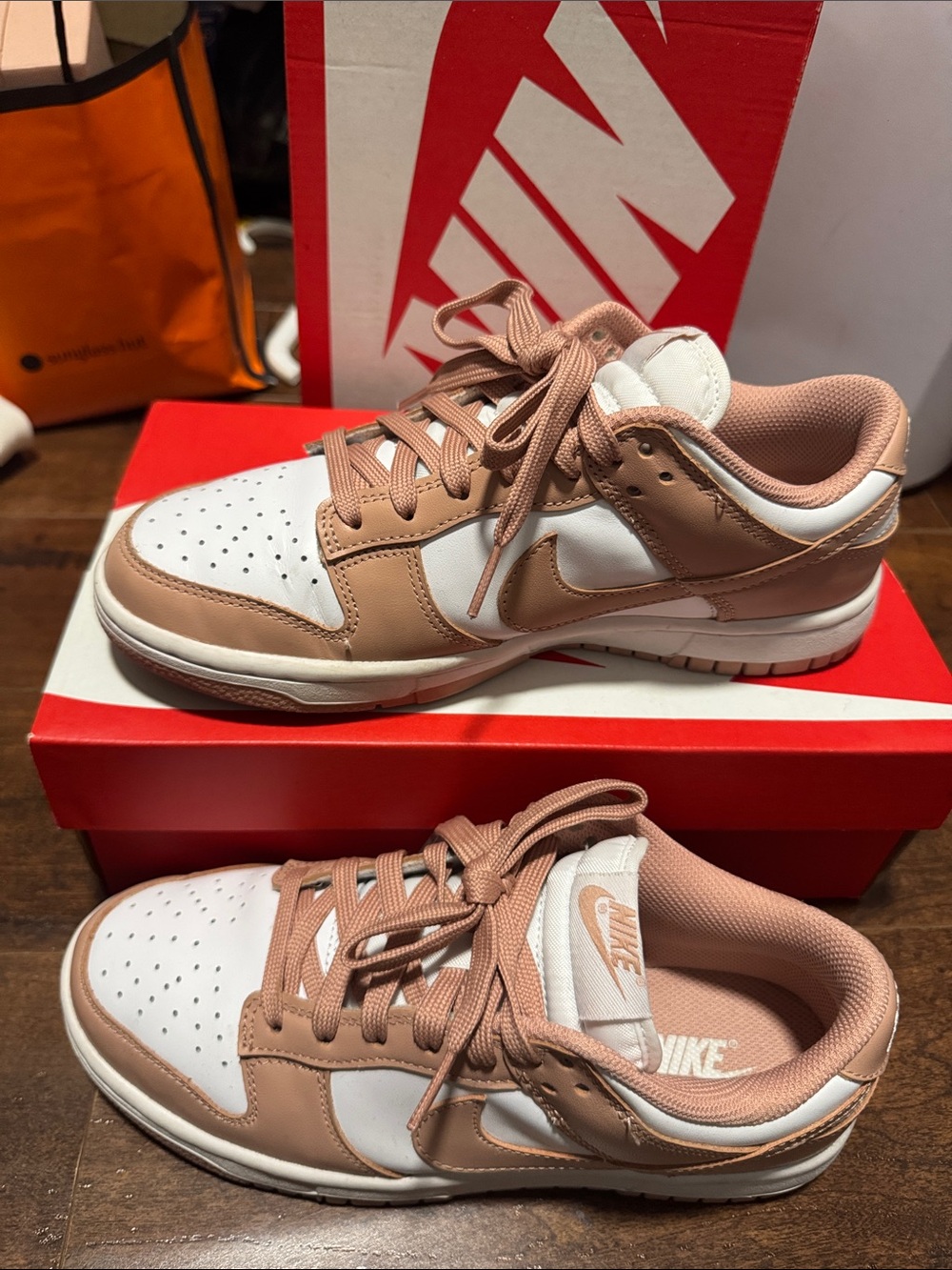 Nike Low Top Sneakers in White and Blush